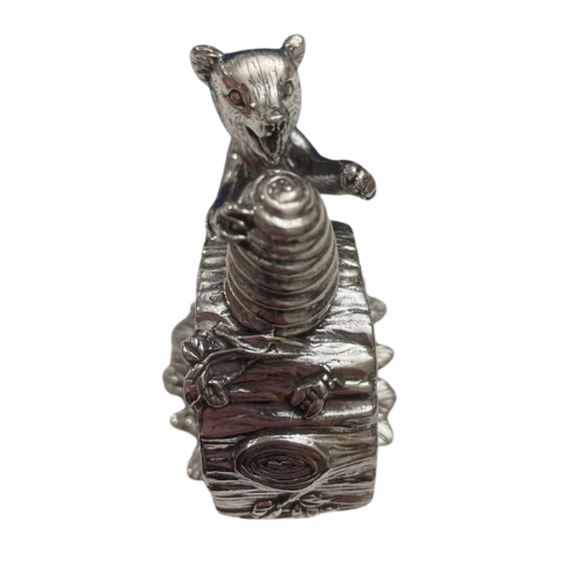 Reed & Barton 1824 Collection Bear & Beehive Napkin Ring Silverplate 2000 main image 9
